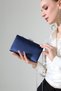 Navy Blue Satin Sparkling Women's Evening Dress Bag Stylish Evening Event Model - 6