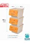 3-Tier Wheeled Storage Box with Lid, Goods and Food Organizer 3X12 Liters (Bamboo) - 2