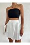 Women's Sandy Fabric Pleated Short Skirt - 4