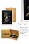 White Wooden Framed Abstract Hand Patterned Painting - Gold Color |   Huhu1609 - 2