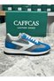Genuine Leather Gray Blue White Combination Handmade Casual Sports Men's Shoes Prague - 2