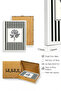 White Wooden Framed Flower Patterned Painting - Black and White |   Huhu1349 - 2
