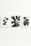 White Wooden Framed 3 Piece Set Painting Huhu482 - Triple Painting Set White Frame