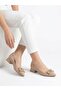 Women's Cream Thick Heel Comfortable Fit Heeled Ballerina Shoes - 2