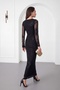 Women's Black Glitter Detailed Maxi Tulle Dress - 6