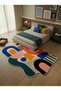 Sdt Pop-Art Modern Abstract Geometric Patterned Multi-Color Asymmetrical Woven Base Decorative Carpet Sdt1506 - 2