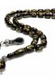 Gold Particulate Prayer Beads Black Oval Grain |   Shiny Special Design Gift Men's Rosary - 2