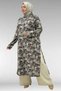 67050 Plus Size Color Combination Mango-Maroken Pants Set - Ethnic Pattern Coffee
