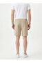 Men's Beige Parachute Fabric Lycra Comfortable Fit Bermuda Shorts with Pockets - 3