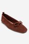 Sosa Tile Suede Genuine Leather Blunt Toe Bowknot Women's Ballerina Shoes - 3