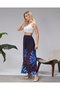 Pleated Women's Long Crepe Skirt with Elastic Waist Pleated - 5