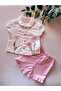 Floral Patterned Baby Collar 2-Piece Baby Girl Muslin Set - 100% Cotton