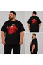 Men's Oversize T-Shirt Man in Red Shirt Printed Cotton T-Shirt Comfortable Fit - 2