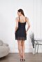 Women's Polka Dot Strappy Draped Lined Chiffon Mini Dress - 3