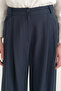 Lyocell Palazzo Pants - Navy Blue - 3