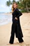 Openwork Beach Kimono Sleeves Front Buttoned Women's Jacket Dress - 7