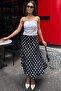 Black Polka Dot Asymmetrical Women's Skirt Sh384 - 3