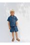 Boy's Blue Muslin Shirt Shorts 2-Piece Set - 2