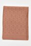 Silk Wool Spike Pattern Shawl - Brown - 3