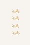 Women's Gold Color Bow Hair Clip Set of 4 H6628Axns