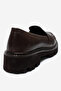 Women's Thick Sole Loafer Shoes Real Leather Mtd 24353 Brown - 4