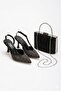 Women's Pointed-Toe Open-Back Stone-Embellished Shoes and Bag Combination