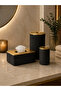 طقم منظم للحمام مكون من 3 قطع |   مجموعة علبة المناديل وحامل القطن |   إكسسوارات الحمام العصرية والديكورية