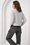 Women's Zippered Collar Cotton Gray Sweatshirt - 6