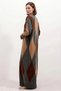 Women's Round Neck Diamond Patterned Knitwear Gray Dress - 6