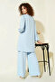 Women's Puff Sleeve Blue Double Set - 6