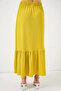 Women's Ruffled Hem Mustard Skirt - 7