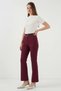 Women's Belted Burgundy Trousers - 4
