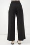 Women's High Waist Wide Leg Black Palazzo Trousers - 6