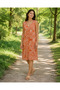 Brick Color Melis Muslin Dress - 3