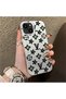iPhone 14 Compatible Silicone Edge Hard Back Case Couple Phone Case Brand Patterned