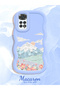 Redmi Note 11 Compatible Case Camera Protector Blue Silicone Couple Phone Case Landscape Pattern - 2