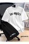 Los angeles detail printed men's premium oversize top and bottom set t-shirt and shorts set
