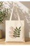 Vintage Boho Patterned Printed Raw Fabric Bag Organic Tote Bag