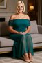 Women's Plus Size Carmen Collar Tulle Knitted Bodycon Maxi Dress Sleeveless Elegant Casual Comfortable Modern Stylish - 3