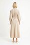 Women's Hijab Maxi Dress Shirt Collar Long Sleeve Skater Cut Double Buckle Belted Terrycotton Casual - 5