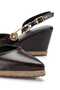 New Season Wedge-Heeled Side-Buckle Pointed-Toe Straw-Detailed Shoes - 2