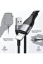 كابل بيانات USB إلى Lightning، أسود، معدني وسيليكون، 2 متر، شحن سريع 27 واط، طراز CA52 عالي الجودة، متوافق مع آيفون - 3