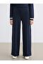 Navy Blue Elastic Waist Soft Touch Women's Sweatpants - 2