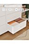 16 Drawer Storage Tower with Iron Frame and MDF Cloth, Tall Organizer Cabinet for Bedroom Living Room Closet, White - 6