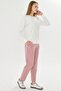 Women's Cotton Crew Neck Printed Tracksuit Set Pink 8511-P - 6