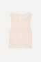 Women's Ecru Jacquard Crew Neck Sleeveless Blouse - 2