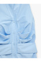 Slim Fit Cotton V-Neck Buttoned Poplin Sleeveless Shirt with Back Tie Detail - 7