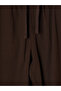 Xside Brown Loose Fit Linen Look Men's Trousers - 7