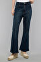 Washed Flared Jeans with Button Closure - 2