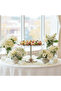 May Flower Round Cake Stand | Wood & Silver Stainless Steel | 35×27 cm - 4